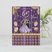 Invitation Gold 65th Birthday with Dancing Couples (Debout devant)