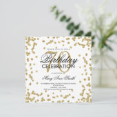 Invitation Gold 70th Birthday Parties scintillant Confetti (Debout devant)