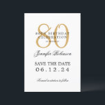 Invitation Gold 80th Birthday Party Enregistrer la date Détai<br><div class="desc">Design élégant "80th Birthday Party" avec un script de typographie formel,  nom personnalisé et texte de détails. Facile à utiliser et facile à personnaliser. Commandez aujourd'hui !</div>