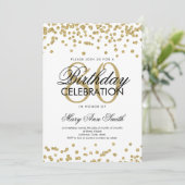 Invitation Gold 80th Birthday Party Parties scintillant Confe (Debout devant)
