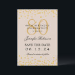 Invitation Gold 80th Birthday Save Date Details Champagne<br><div class="desc">Elégant design "70th Birthday Party" avec faux confettis de parties scintillant & détails texte. Facile à utiliser et facile à personnaliser. Commandez aujourd'hui !</div>