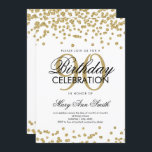 Invitation Gold 90e anniversaire Parties scintillant Confetti<br><div class="desc">Elégant 90e anniversaire Faux Parties scintillant Confetti modèle d'invitation Gold. Idéal pour les fêtes du 90e anniversaire et plus !</div>