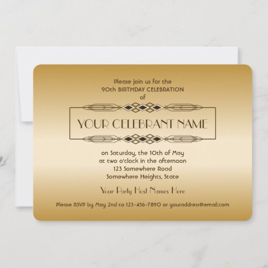 Invitation Gold 90th Birthday World's Best Custom Photo Frame (Dos)