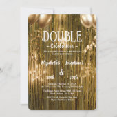 Invitation Gold Adulte double Joint Anniversaire (Devant)