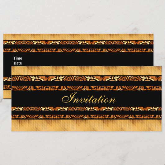 Invitation Gold Africa sur le noir (Devant / Derrière)