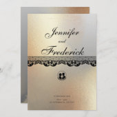 Invitation Gold Alcohol Enk Mariage élégant (Devant / Derrière)