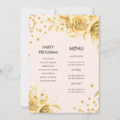 Invitation Gold All in One Floral Parties scintillant 30e ann (Dos)