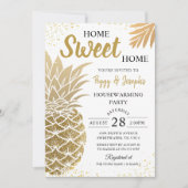 Invitation Gold Ananas Home Sweet Home Fête de chauffage dome (Devant)