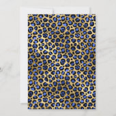 Invitation Gold and Blue Leopard Print Birthday Party (Dos)