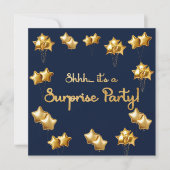 Invitation Gold and Navy Surprise 50e anniversaire (Devant)