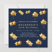 Invitation Gold and Navy Surprise 50e anniversaire (Dos)