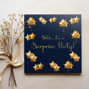 Invitation Gold and Navy Surprise 50e anniversaire