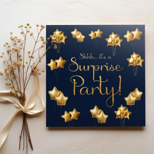 Invitation Gold and Navy Surprise 50e anniversaire
