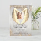 Invitation Gold Angel Wings Photo Gold Celebration Of Life (Debout devant)