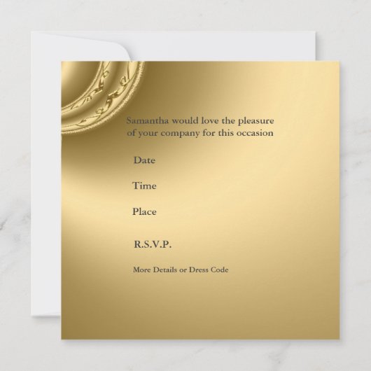 Invitation Gold Anniversaire (Dos)