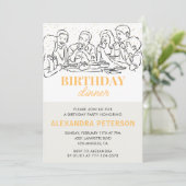 Invitation Gold Anniversaire Dîner 54e anniversaire invitatio (Debout devant)