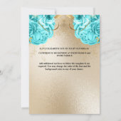 Invitation Gold aqua bleu rose aquarelle nuptiale douche chic (Dos)