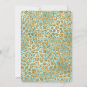 Invitation Gold Aqua Mint Glitz Parties scintillant Leopard (Dos)