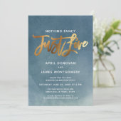 Invitation Gold Aqua Ombre Rien De Fancy Just Love Brush (Debout devant)