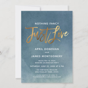 Invitation Gold Aqua Ombre Rien De Fancy Just Love Brush
