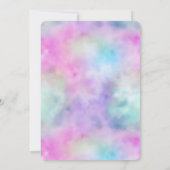 Invitation Gold Aqua Parties scintillant violet blanc Unicorn (Dos)