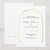 Invitation Gold Arch Mariage moderne (Devant / Derrière)