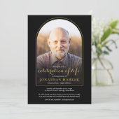 Invitation Gold Arch Photo Célébration des funérailles de vie (Debout devant)