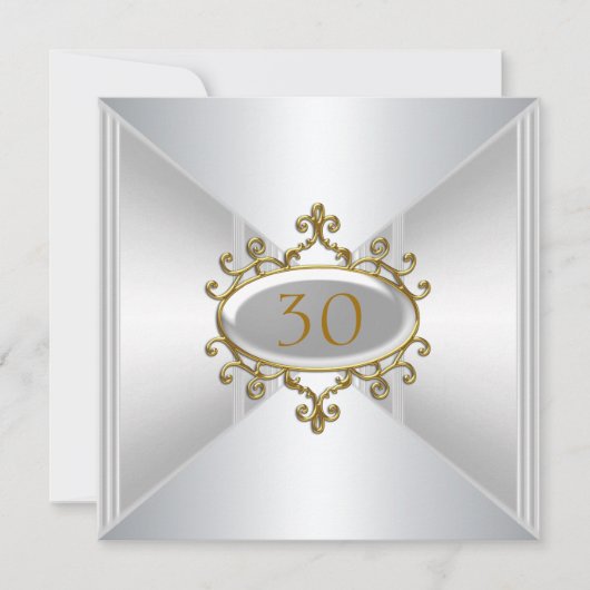 Invitation Gold Argent Anniversaire (Devant)