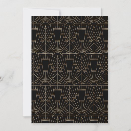 Invitation Gold Art Déco Gatsby 1920's New Year's Eve Party (Dos)