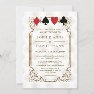 Invitation Gold Art Deco Gatsby Casino Vegas Poker Mariage