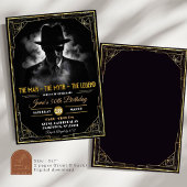 Invitation Gold Art Deco The Man Myth Legend Anniversaire