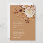 Invitation Gold Automne Moderne Aquarelle Terracotta Mariage (Devant)