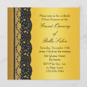 Invitation Gold avec Lace Business Grand Ouverture