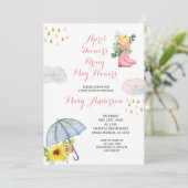 Invitation Gold Avril Douches Apportent le Baby shower de Fle (Debout devant)