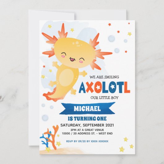 Invitation Gold Axolotl Boy (Devant)