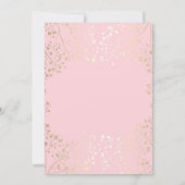 Invitation Gold Baby's Breath Pink Photo Anniversaire (Dos)