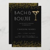 Invitation Gold Bach et Boujee Bachelorette (Devant / Derrière)