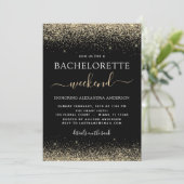 Invitation Gold Bachelorette Week-end Parties scintillant mod (Debout devant)