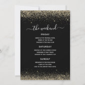 Invitation Gold Bachelorette Week-end Parties scintillant mod (Dos)