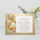 Invitation Gold Ballons fête d'anniversaire virtuelle (Debout devant)