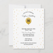 Invitation Gold Balloon & Confetti N'importe quel nombre Anni (Devant)
