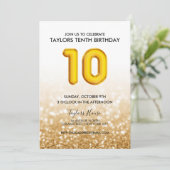 Invitation
Gold Balloon Parties scintillant 10e anniversair (Debout devant)