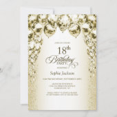 Invitation Gold Balloons 18e fête d'anniversaire (Devant)