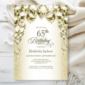 Invitation Gold Balloons 65e fête d'anniversaire