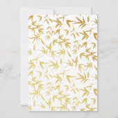 Invitation Gold Bamboo Double Bonheur Mariage chinois (Dos)