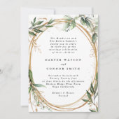 Invitation Gold Bands Eucalyptus Elégant mariage (Devant)