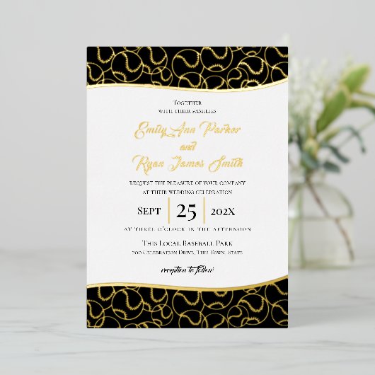 Invitation Gold Baseball (Debout devant)