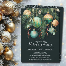 Gold Baubles Christmas Tree Party