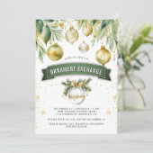 Invitation Gold Baubles Orament Exchange fête de Noël (Debout devant)
