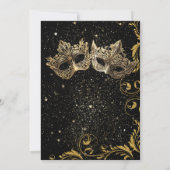 Invitation Gold Birthday Masquerade Party (Dos)